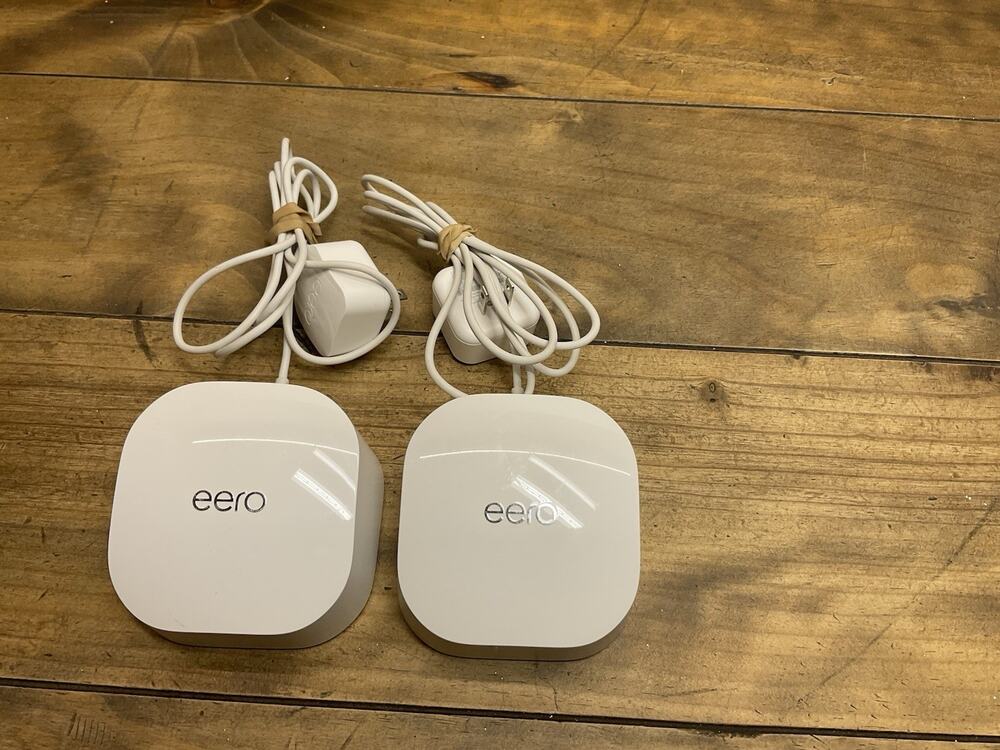 Eero 6 Mesh Wi-Fi Router Plus Extender Model Q010001 Qty 2 w/ Power Cords
